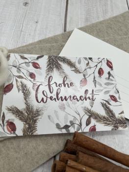 Grußkarte Hagebutten Weihnachten