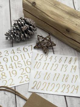 Adventskalender Zahlen - Plott für Heißtransfer