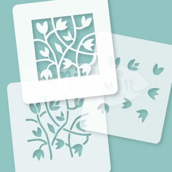 Preview: MüllerinArt Schablone "Knospenzweige"