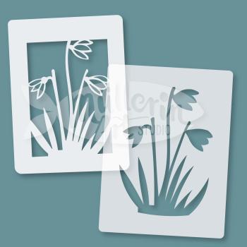 Preview: Schneeglöckchen Schablone