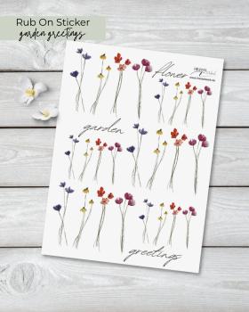 Rub on Sticker "garden greetings"