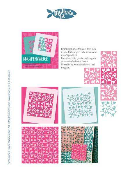 MüllerinArt Schablone "Knospenzweige"