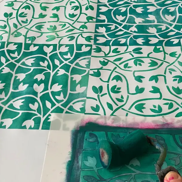 druck schablone beispiel ranken grün