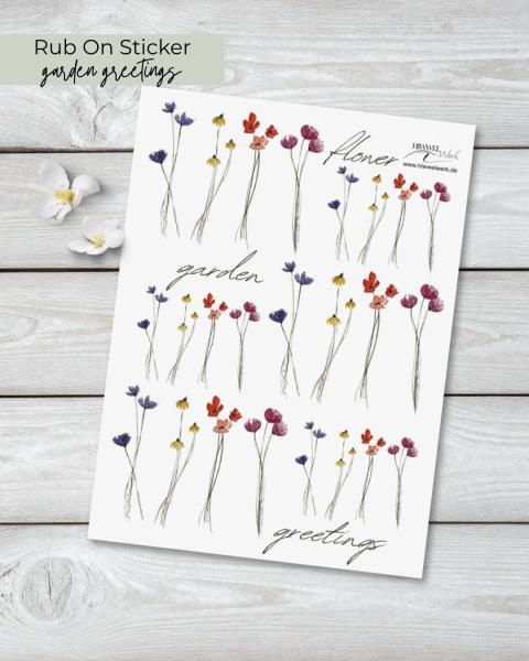 Rub on Sticker "garden greetings"